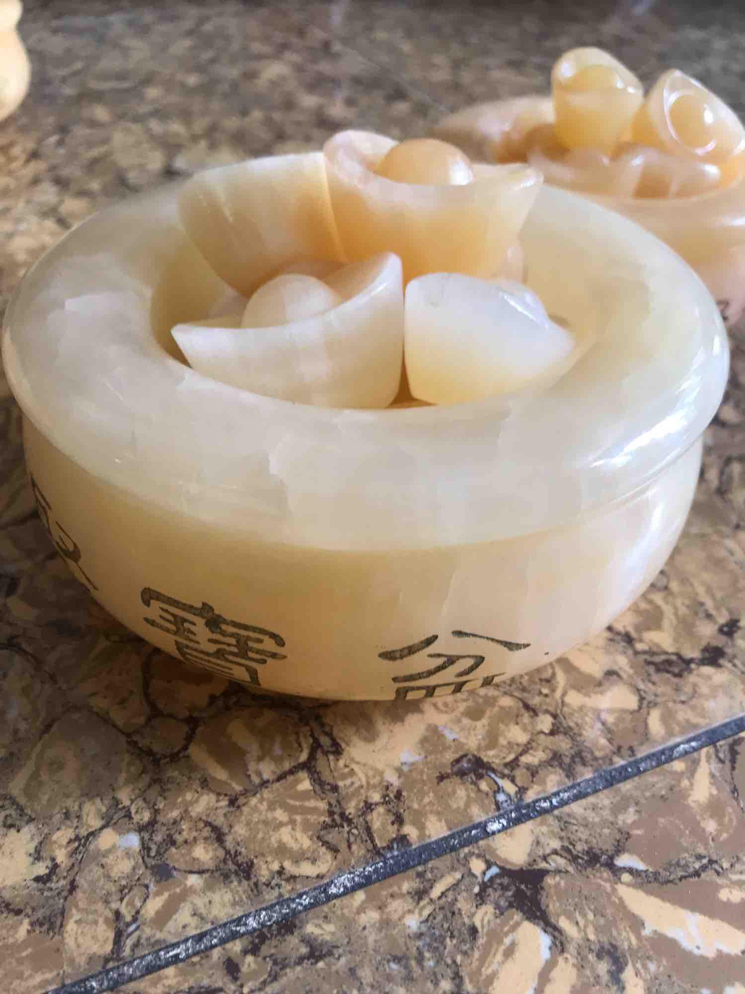 Bát Tụ Tài Lớn 13cm 10 Thỏi Vàng Đá Ngọc Hoàng Long Đê Bàn Mệnh Thổ Kim Thủy