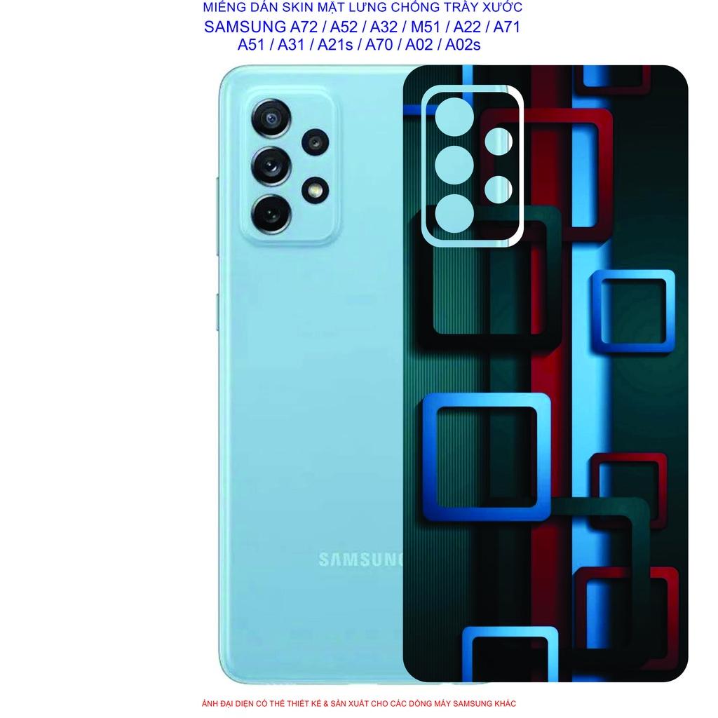 Miếng Dán Skin mặt lưng dành cho SAMSUNG A72 / A52 / A32 / A22 / M51 / A71 / A51 / A31 / A21s / A12 / A02 / A02s chống trầy xước