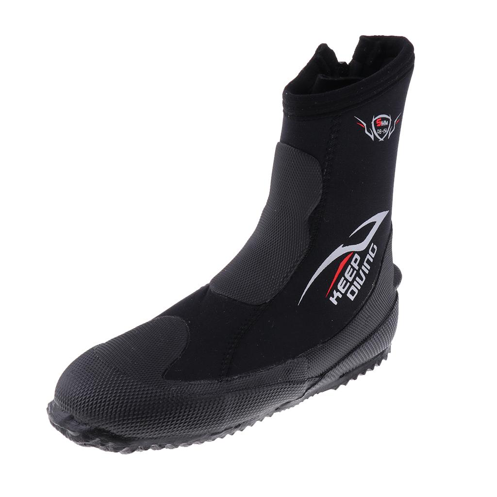 Unisex 5mm Premium Neoprene Hi Top Wetsuits Zipper Boot Diving Boots Water Sports Snorkeling Booties Shoes