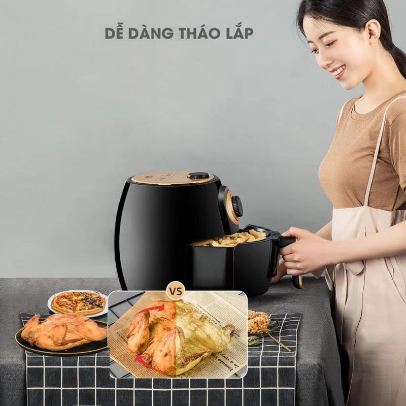 Nồi chiên không dầu dung tích 4.2L, nồi chiên ko dầu công nghệ hàn quốc, công suất 1500W, thiết kế hiện đại, an toàn vệ sinh