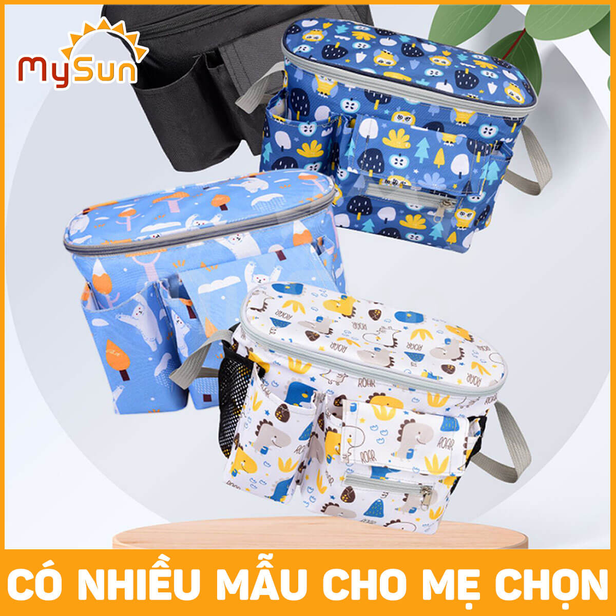 Túi bỉm sữa, đựng đồ cho em bé sơ sinh và mẹ vải Oxford cao cấp chính hãng MySun