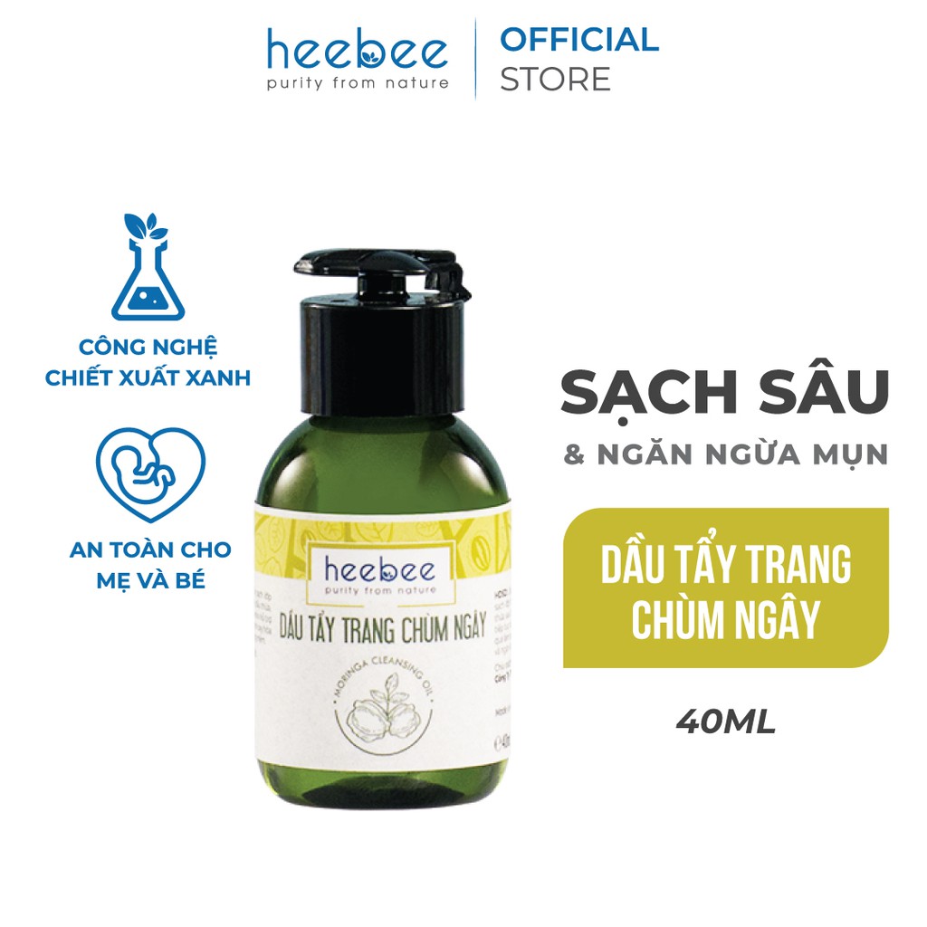 Dầu Tẩy Trang Chùm Ngây Heebee sạch sâu, tái tạo da - Moringa Cleansing Oil 40ml