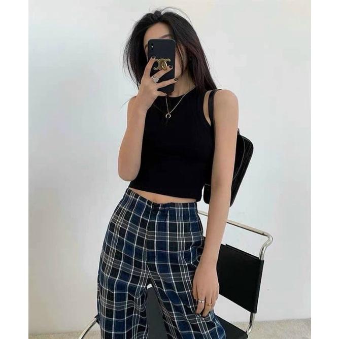 M68. Áo ba lỗ croptop ngược thun gân mềm mịn, hàng loại 1 cao cấp