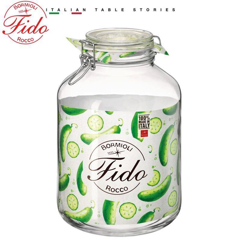 Hũ thủy tinh Italy Bormioli Rocco Fido 5 Lít, nắp ron gài kín hơi, cất trữ ngũ cốc, đường, cafe, ngâm dấm, muối chua