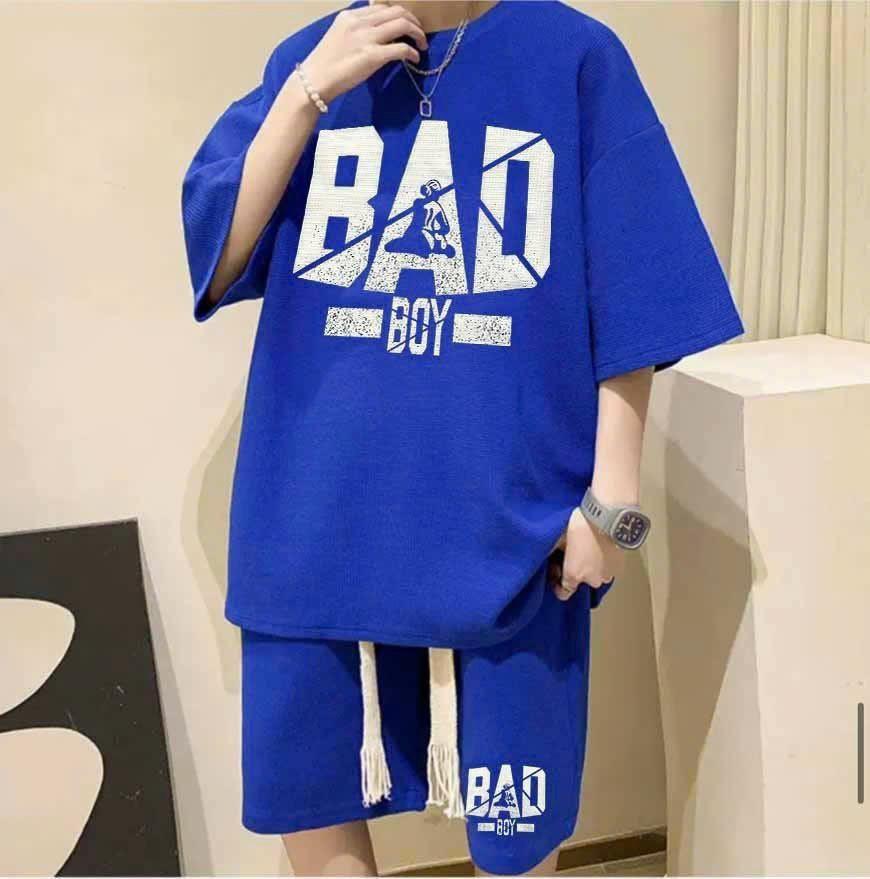[HOT] Bộ Thể Thao Nam Đồ Bộ Quần Áo Mùa Hè Cộc Tay Vải Thun Lạnh Đẹp in Chữ BAD Siêu Ngầu  Siêu Đẹp HTM FASHION - Đen