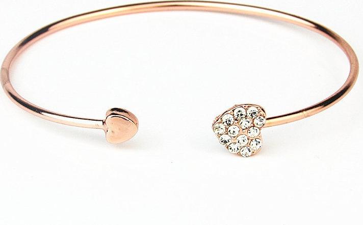 Lắc tay kiềng nữ trái tim đính đá