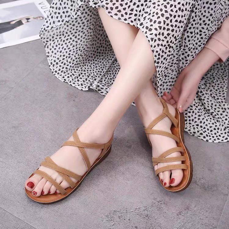 Sandal nữ quai dây chéo đế cao su dẻo xịn hàng QC SẴN HÀNG (Mã A882