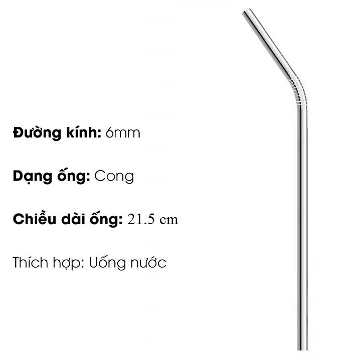 Bộ Ống Hút Inox 304 Thép Không Gỉ - 5 Món Thân Thiện Với Môi Trường