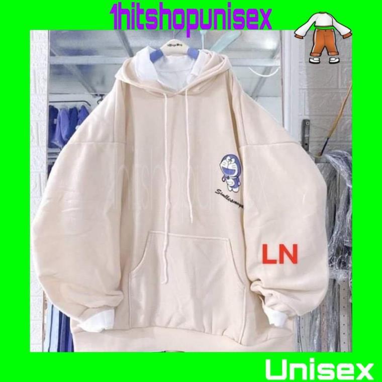 Áo hoodie logo mèo xanh DA35 unisex siêu ấm