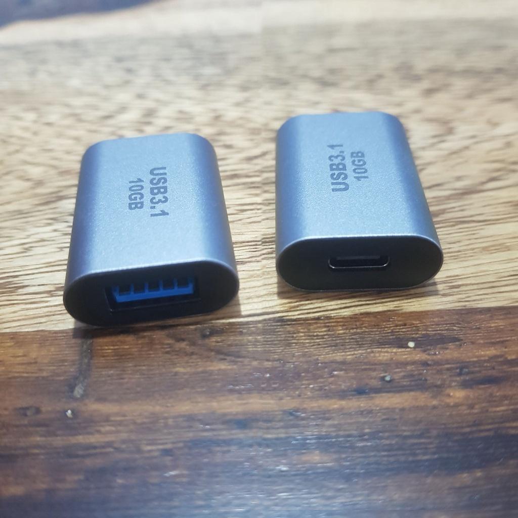 Đầu chuyển Usb 3.1 ra Type-c 10Gbps, 5v3a vỏ nhôm - Hồ Phạm