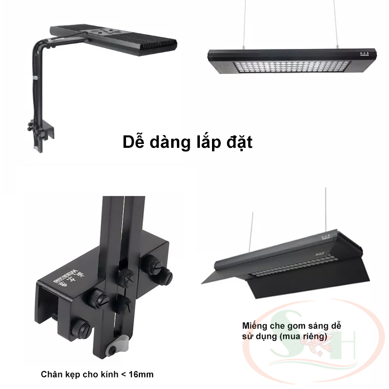 Đèn led Week RGB-UV Pro Z series Z200, Z400 kẹp treo bể thủy sinh cá tép cảnh