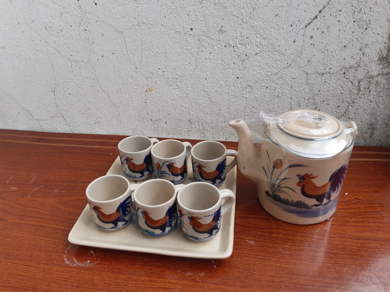 Bộ ấm trà con gà trống bao đẹp