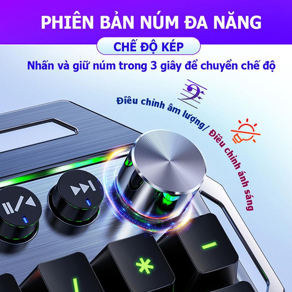 VINETTEAM Bàn Phím Cơ K100, Bàn Phím Gaming 104 Phím Tiêu Chuẩn full led Kèm 4 Nút Đa Phương Tiện, Hiệu Ứng Led Rainbow Đẹp Mắt Có Thể Tùy Thỉnh Với 12 Chế Độ Đèn Led - Hàng Chính Hãng