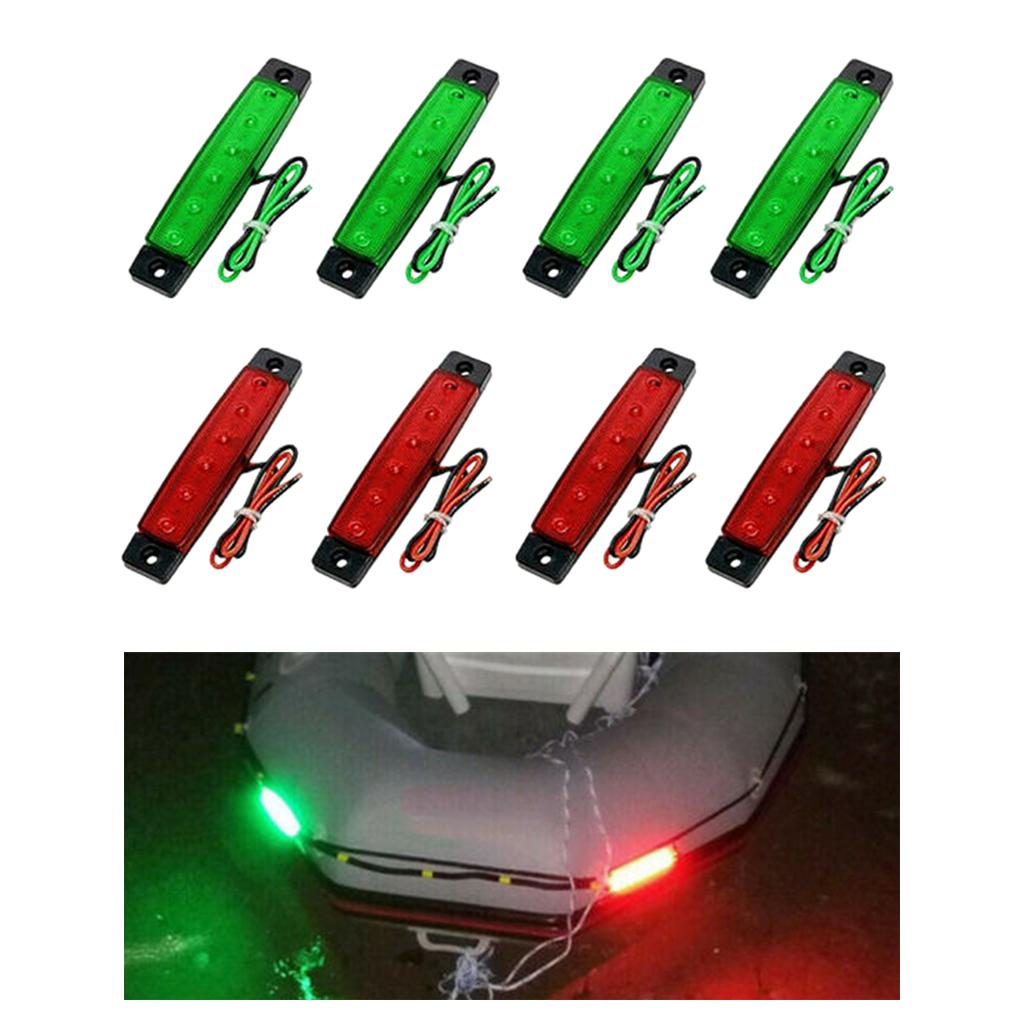 8x LED Signal Nav Navigation Port Starboard Marine Boat Red + Green