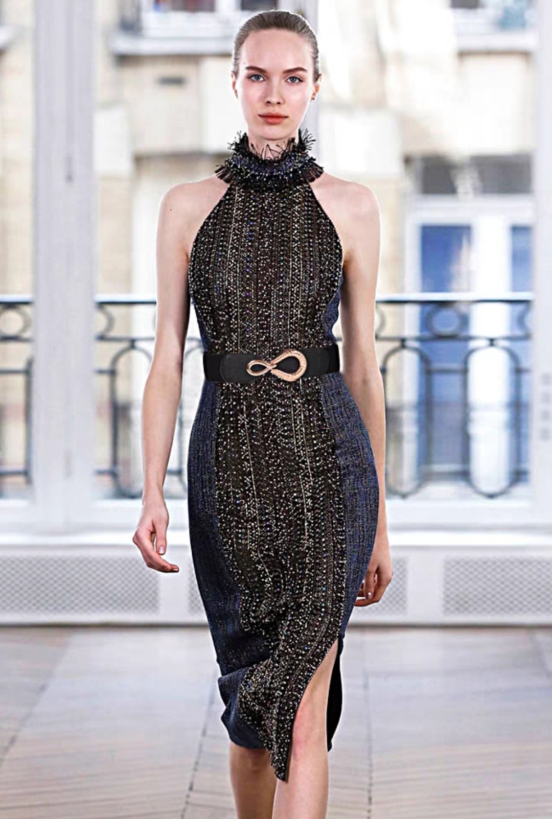 Thắt lưng nữ dây nịt nữ đai váy bản to 7cm Thun Co Giãn mang Đầm váy Casual Thời Trang Hàn QUốc dona23052901