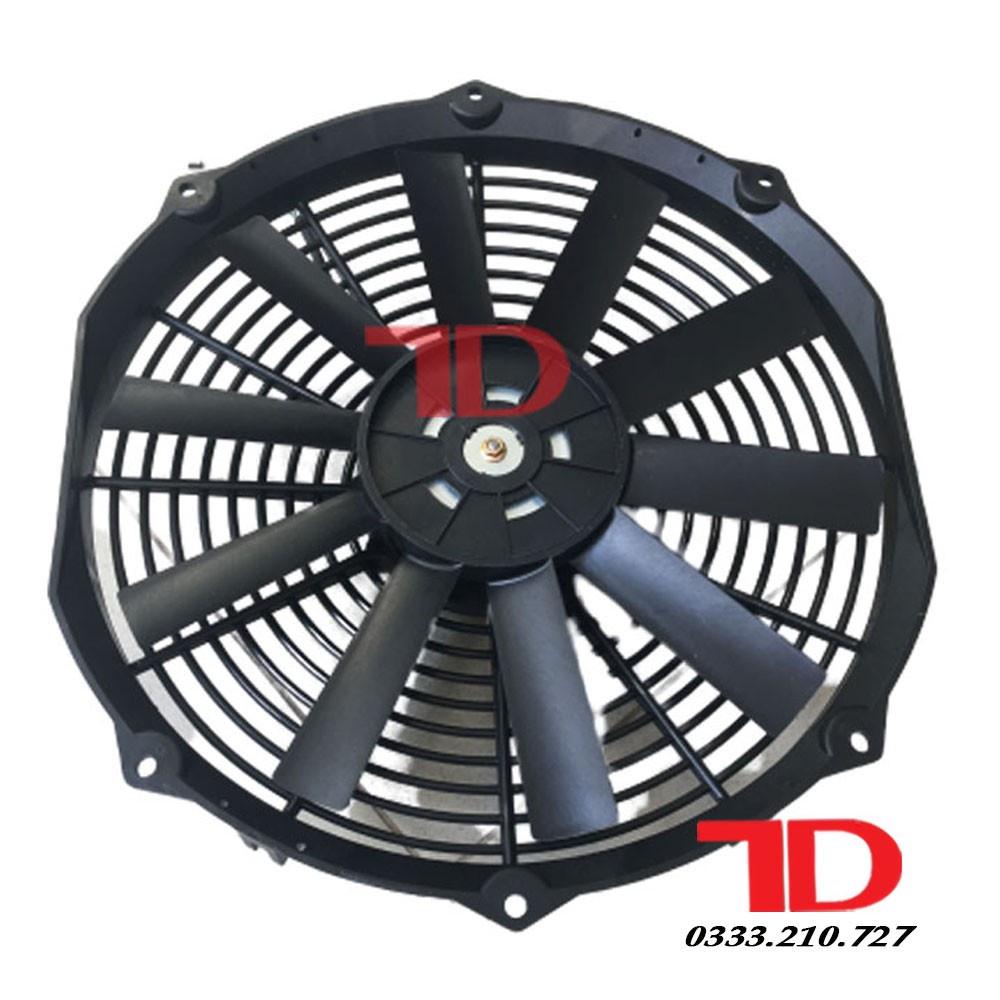 Quạt dàn nóng ô tô chế 14 inch 35.5 cm 100W 24V cánh thẳng loại tốt Điện Lạnh Ô Tô Thuận Dung