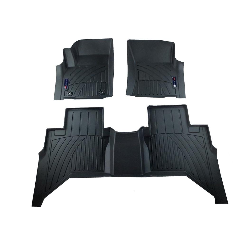 Thảm lót sàn xe ô tô Toyota Hilux 2015-đến nay Nhãn hiệu Macsim chất liệu nhựa TPV cao cấp màu đen màu be