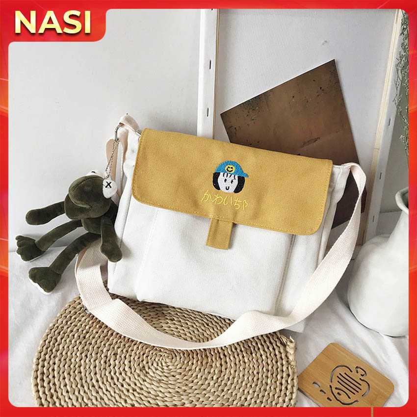 Túi đeo chéo Huazhi NASI T1023 phong cách hàn quốc túi đeo vai nữ thời trang dạo phố dễ thương vải đẹp
