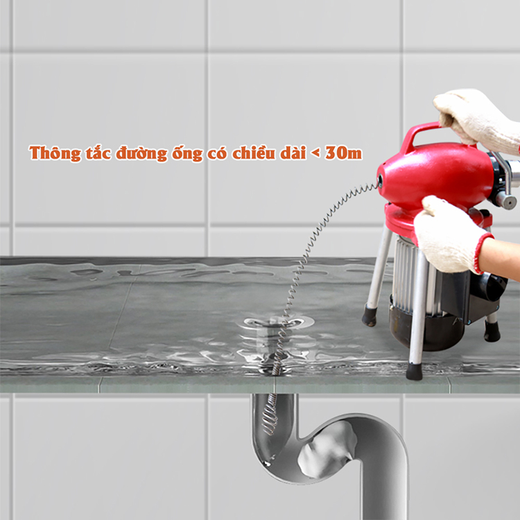 Máy thông cống lò xo 3A500W hiệu quả nhanh, đánh bay mọi ổ rác gây tắc nghẽn - Hàng Chính Hãng