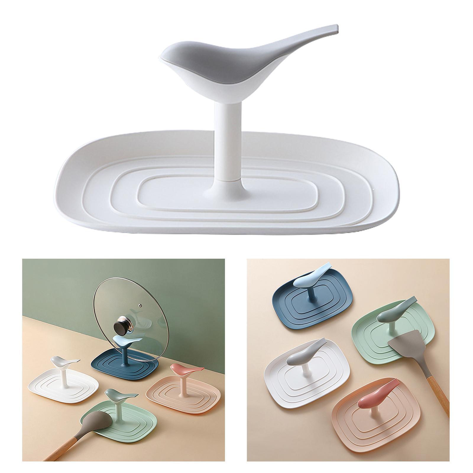 Kitchen Pot Lid Holder Countertop Cookware Spoon Rest Stand Rack