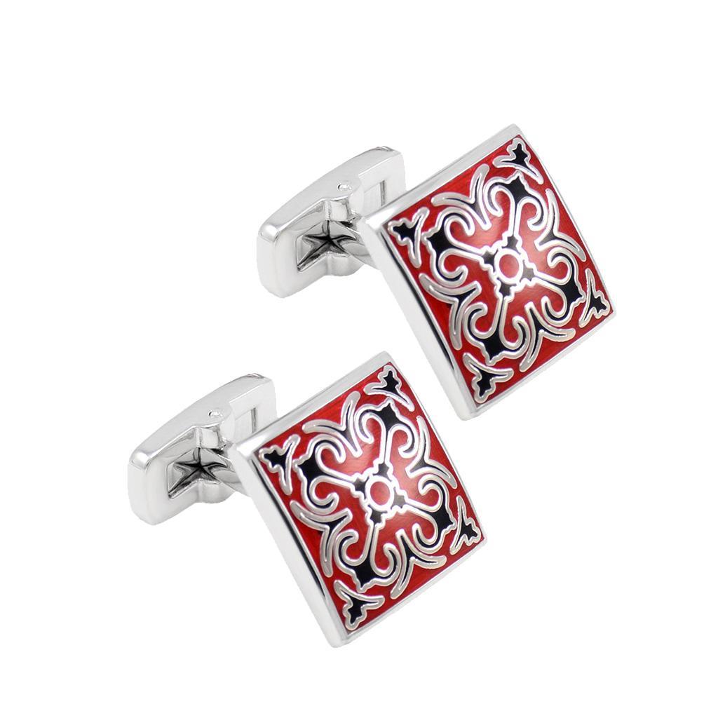 2-3pack French Cufflinks Square Pattern Cuff Links Men's Business Enamel Jewelry