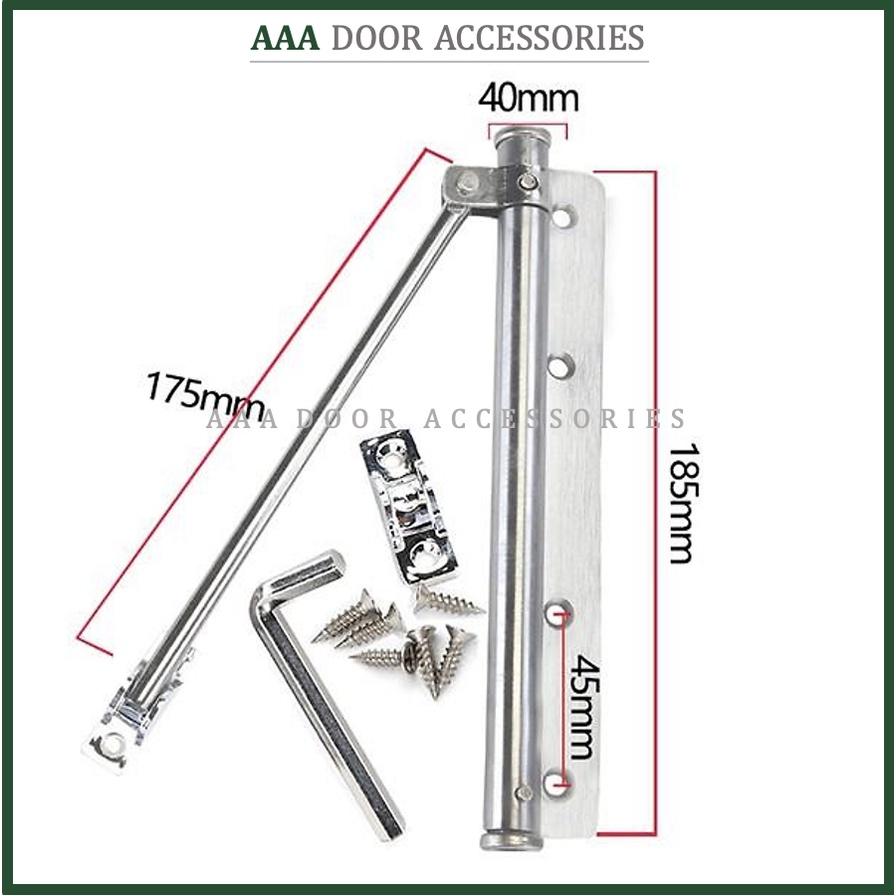 Bản lề cửa tự động INOX 304, Tay đẩy cửa dùng cho cửa nhôm, sắt, gỗ NANCB