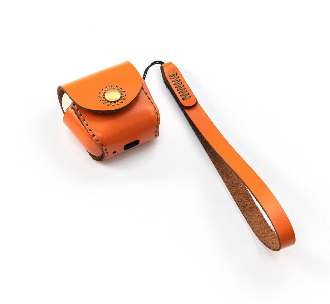 Bao da tai nghe Sennheiser OTW1 Cream, hiệu Khắc Tên, chất liệu da bò - Hàng chính hãng