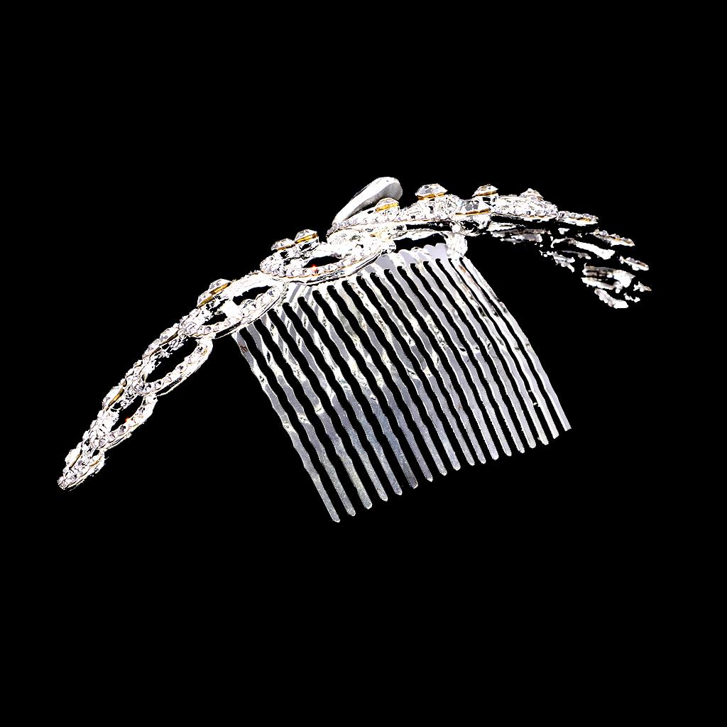Bridal Wedding Crystal Rhinestone Hair Clip Comb Lady Diamante Heart Crown