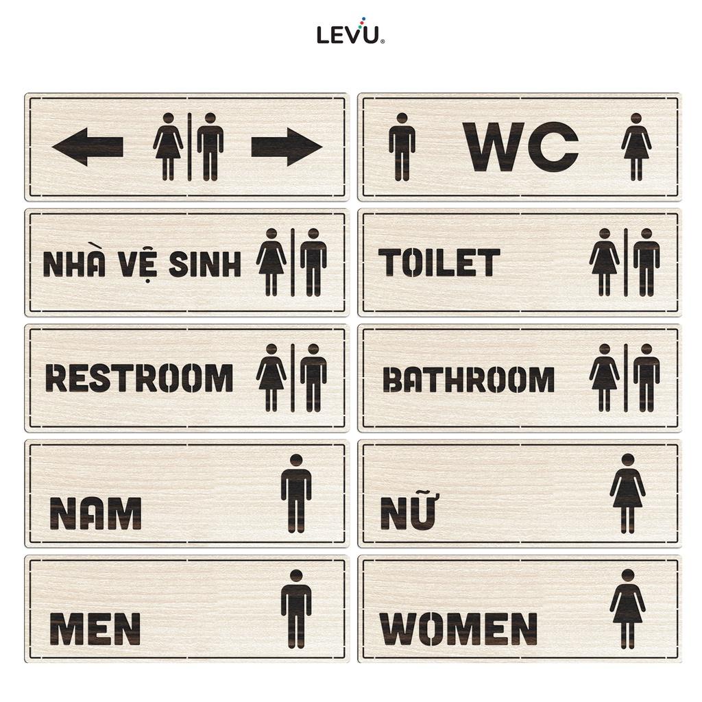 Bảng tên phòng dán cửa nhà vệ sinh WC - Toilet - Resroom - Bathroom LEVU TL29S