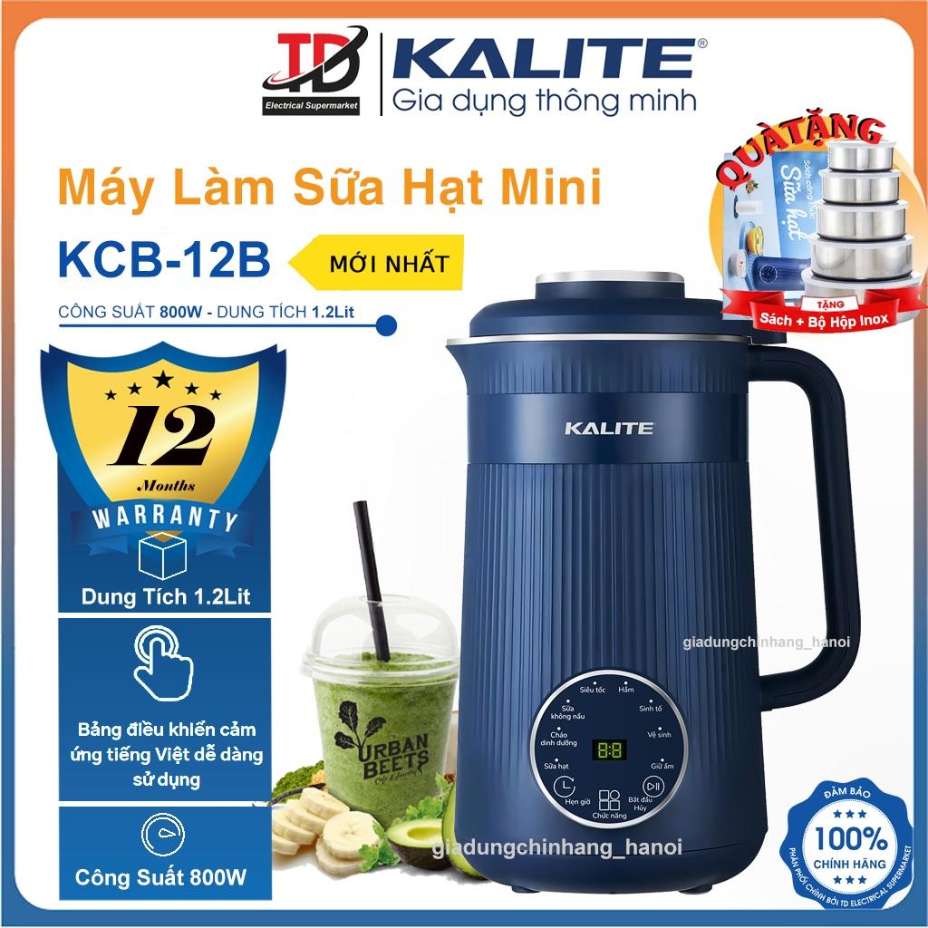 Máy Làm Sữa Hạt Mini Kalite KCB12B, Lưỡi Dao 10 Cánh Công Suất 1000w - Dung Tích 1.2Lit, Hàng Chính Hãng