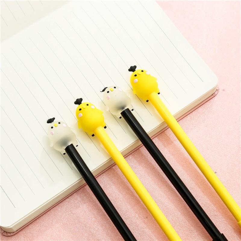 Bút VIẾT GEL MÀU ĐEN 0,38MM; hình bé gà trong suốt cực cute