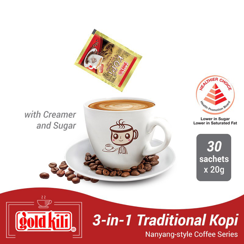 Cà phê Kopi 3 trong 1 Gold Kili vị truyền thống 600g - Singapore