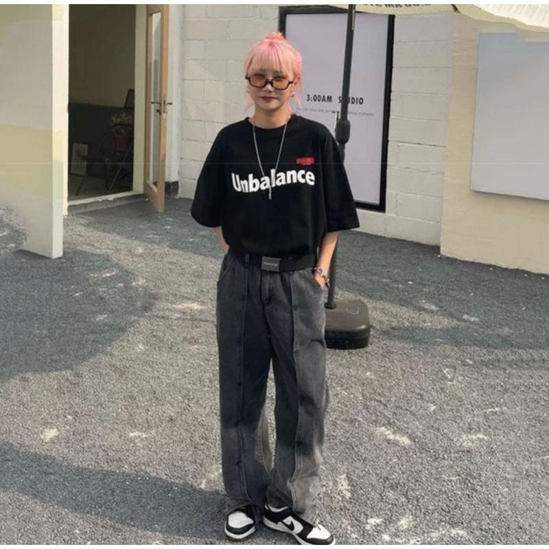 Áo thun tay lỡ chữ basic cá tính mát mịn ulzzang unisex áo đôi - ẢNH THẬT
