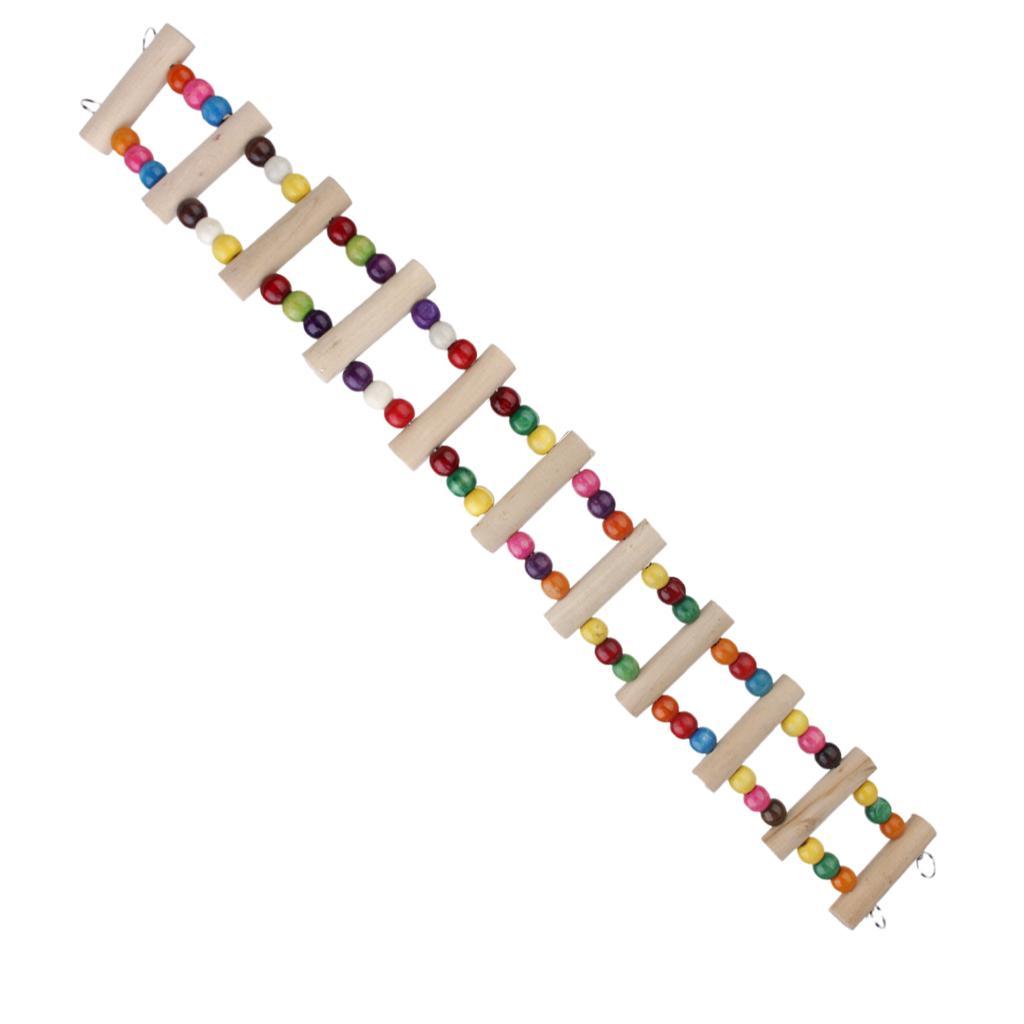 48CM Wooden Hamster Ladder Bridge for Pet Mouse Parrot Bird Canary Cage Toys