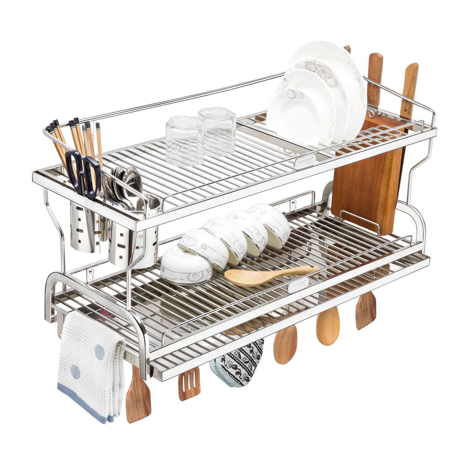 Kệ sóng chén bắt vít -có khay inox304 TOVASHU nhiều kích thước