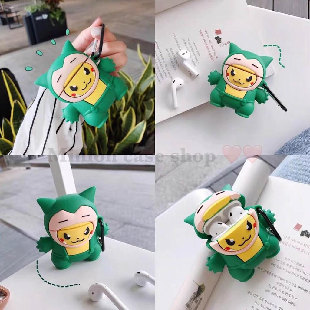 Bao Case Ốp dành cho airpod 1 và 2, tai nghe bluetooth i11,i12, i100, i9s... Snorlax silicon 3D cao cấp