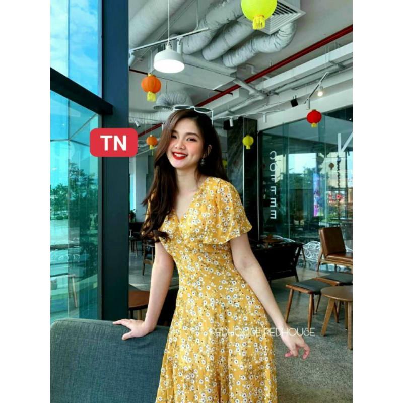 ĐẦM HOA CÚC LỤA 2 LỚP