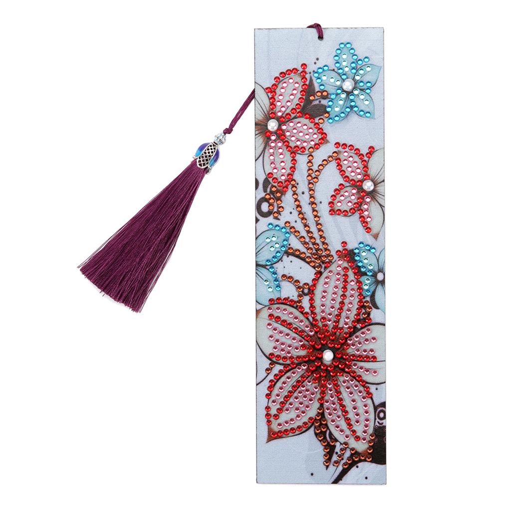 5D DIY Diamond Painting Kits Tassel Bookmark DIY Craft Office Supplies Flower