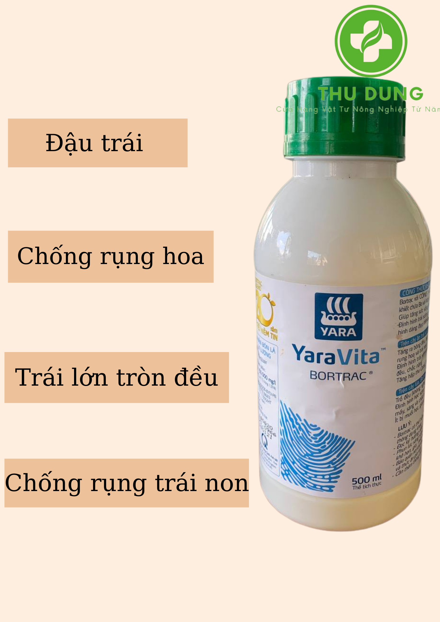 Phân bón lá vi lượng Hợp Trí Bortrac 500ml Đậu Trái Chống Rụng Hoa và Trái Non