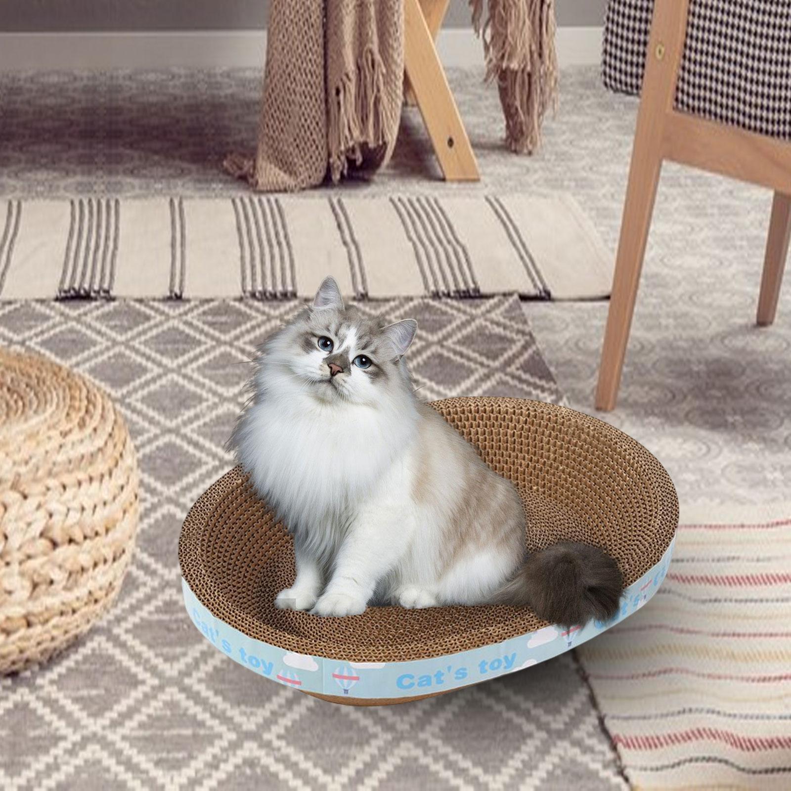 Oval Corrugated Scratch Pad Scratching Lounge Bed Cat Scratcher Cardboard for Play