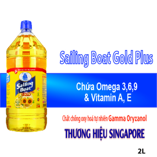 Dầu ăn cao cấp Sailing Boat Gold Plus 2L giàu Omega 3,6,9 và chất chống oxy hóa [FREESHIP]