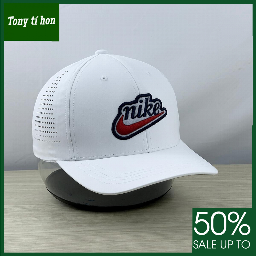 [ Miễn ship / giảm giá ] MŨ NÓN LƯỠI TRAI NAM NỮ BÍT ĐUÔI LOGO NIK CAO CẤP- màu trắng