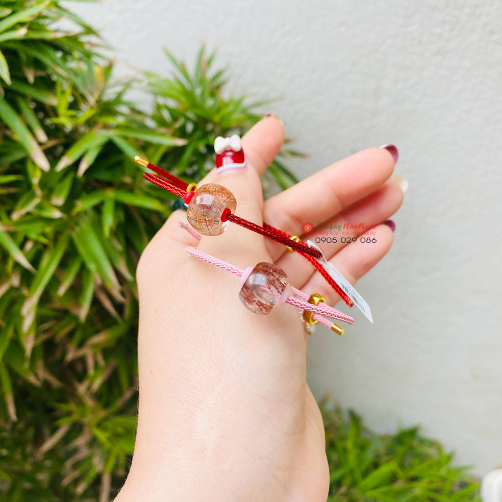 Vòng tay Lu thống đồng điếu thạch anh tóc vàng nâu