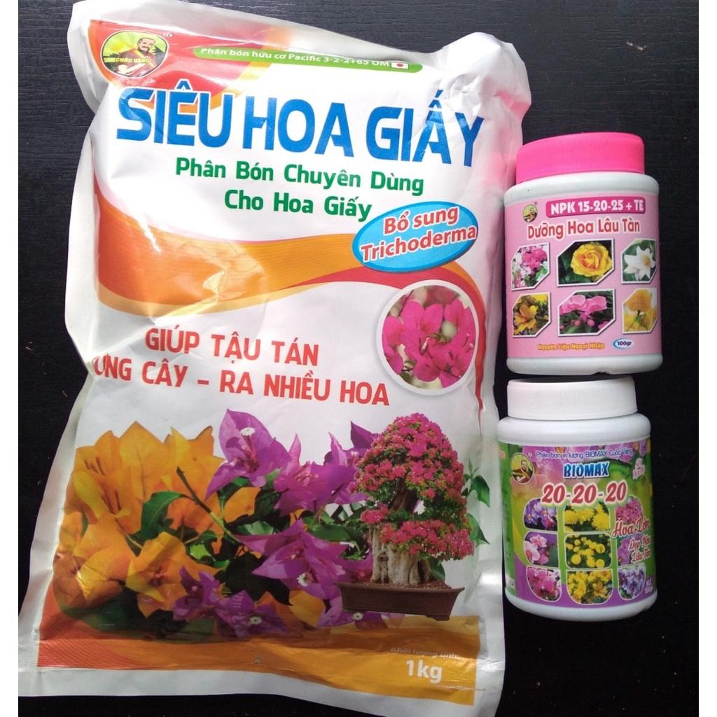Bộ 3 phân bón kích ra hoa lớn, hoa lâu tàn cây hoa Giấy