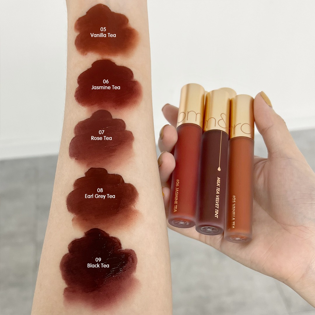 [NEW-Ver 2] Son kem lì trà sữa, lâu trôi, Hàn Quốc Romand Milk Tea Velvet Tint