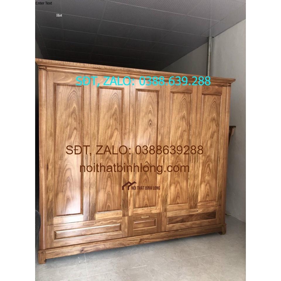 Tủ quần áo gỗ hương 5 cánh