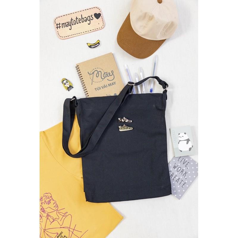 Túi vải trơn đeo chéo (size L) - May’s Tote Bag