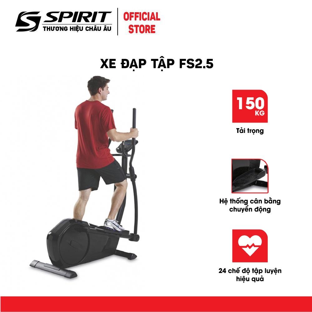 Xe trượt tuyết Spirit FS2.5, cảm biến nhịp tim, thiết kế nhỏ gọn, 24 chế độ tập, bảo hành chính hãng