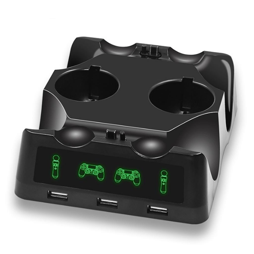4in1 Game Controller Charger Joystick Charging Station Mount Kit DC 5V for PS VR Controller