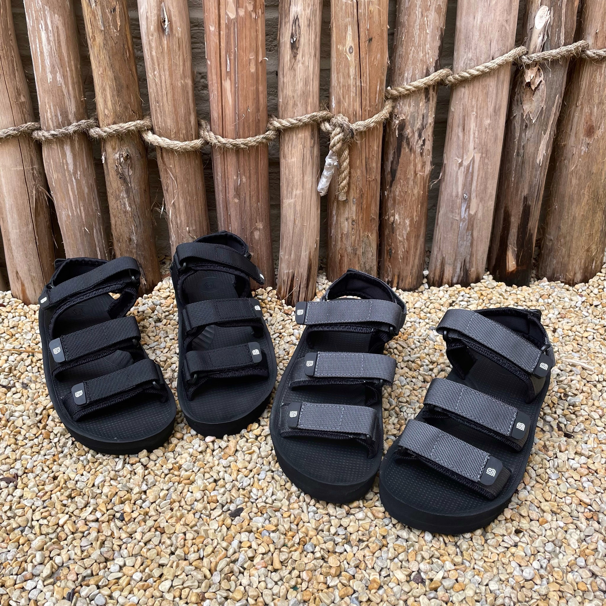 Giày Sandal Nữ The Bily 04W 3 Quai Ngang - Màu Đen BL04WD